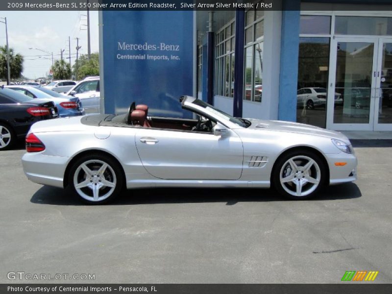 Silver Arrow Silver Metallic / Red 2009 Mercedes-Benz SL 550 Silver Arrow Edition Roadster