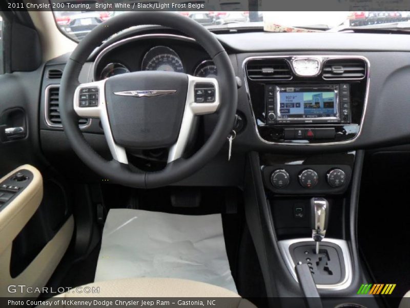 Bright White / Black/Light Frost Beige 2011 Chrysler 200 Touring