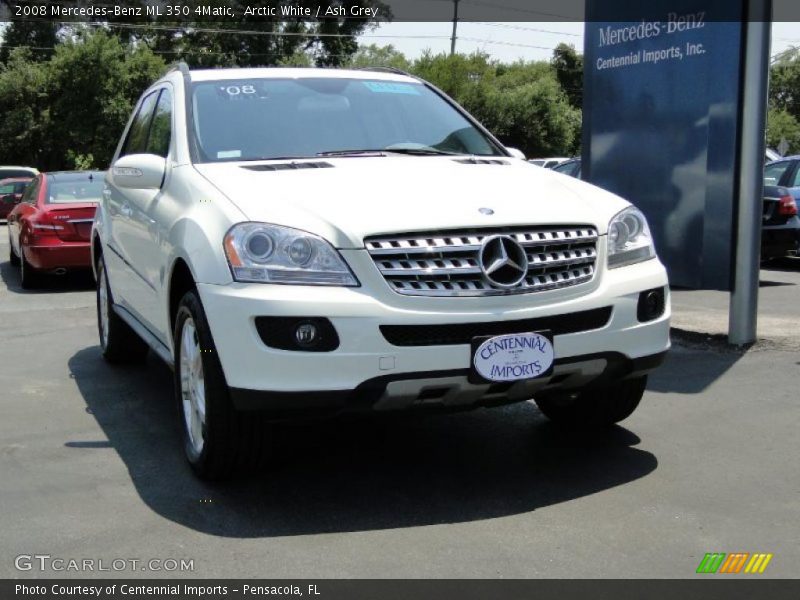 Arctic White / Ash Grey 2008 Mercedes-Benz ML 350 4Matic