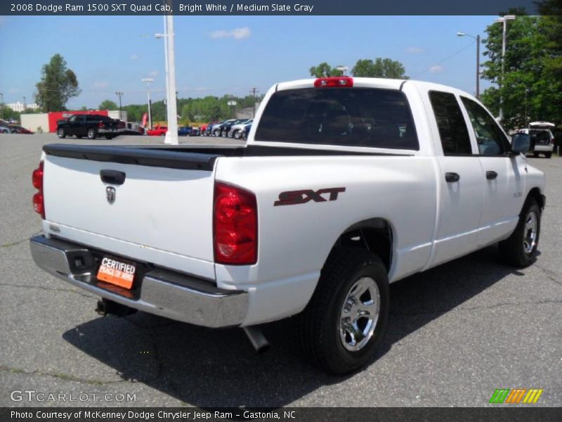 Bright White / Medium Slate Gray 2008 Dodge Ram 1500 SXT Quad Cab