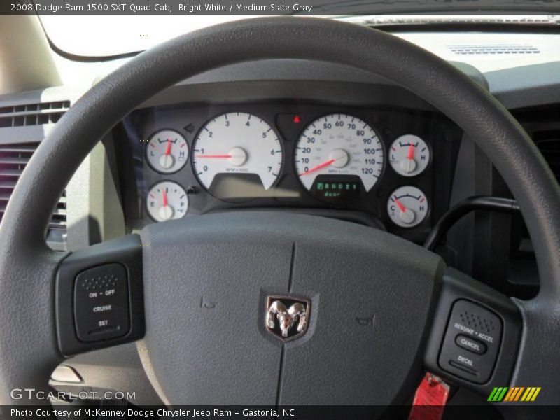 Bright White / Medium Slate Gray 2008 Dodge Ram 1500 SXT Quad Cab