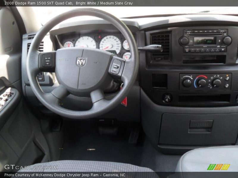 Bright White / Medium Slate Gray 2008 Dodge Ram 1500 SXT Quad Cab