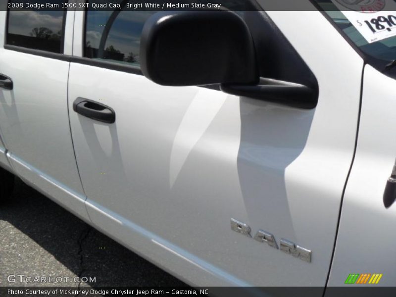 Bright White / Medium Slate Gray 2008 Dodge Ram 1500 SXT Quad Cab