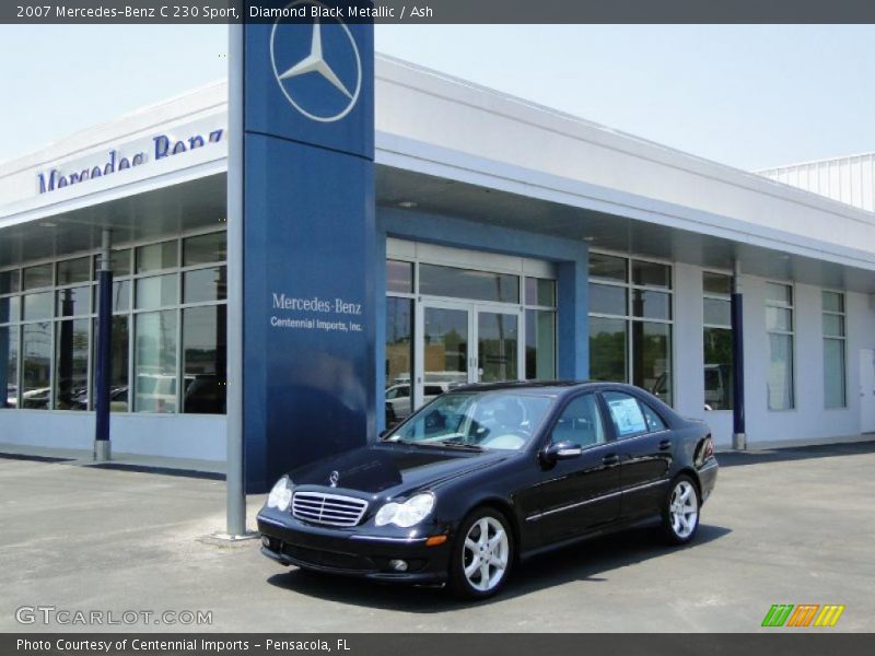 Diamond Black Metallic / Ash 2007 Mercedes-Benz C 230 Sport