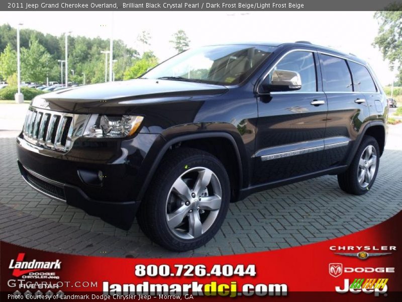 Brilliant Black Crystal Pearl / Dark Frost Beige/Light Frost Beige 2011 Jeep Grand Cherokee Overland