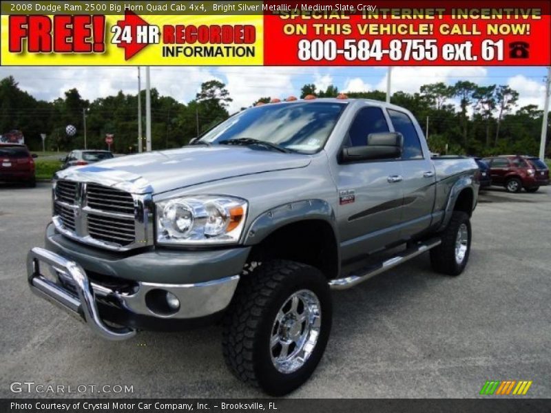 Bright Silver Metallic / Medium Slate Gray 2008 Dodge Ram 2500 Big Horn Quad Cab 4x4