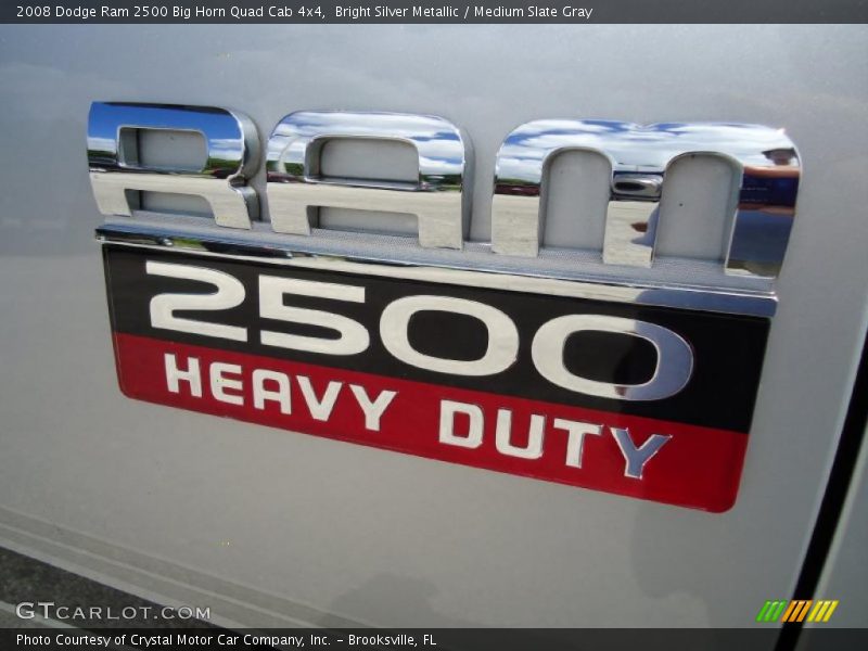 Bright Silver Metallic / Medium Slate Gray 2008 Dodge Ram 2500 Big Horn Quad Cab 4x4