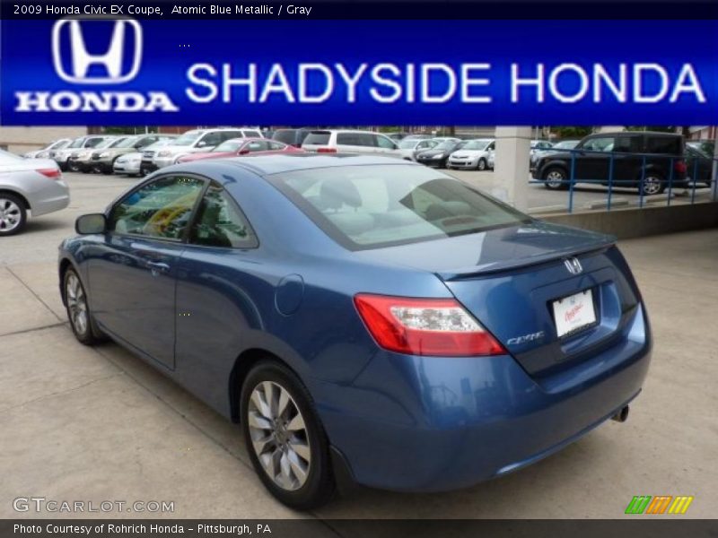 Atomic Blue Metallic / Gray 2009 Honda Civic EX Coupe