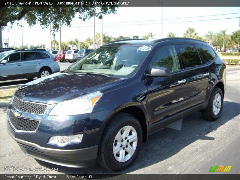 Dark Blue Metallic / Dark Gray/Light Gray 2011 Chevrolet Traverse LS