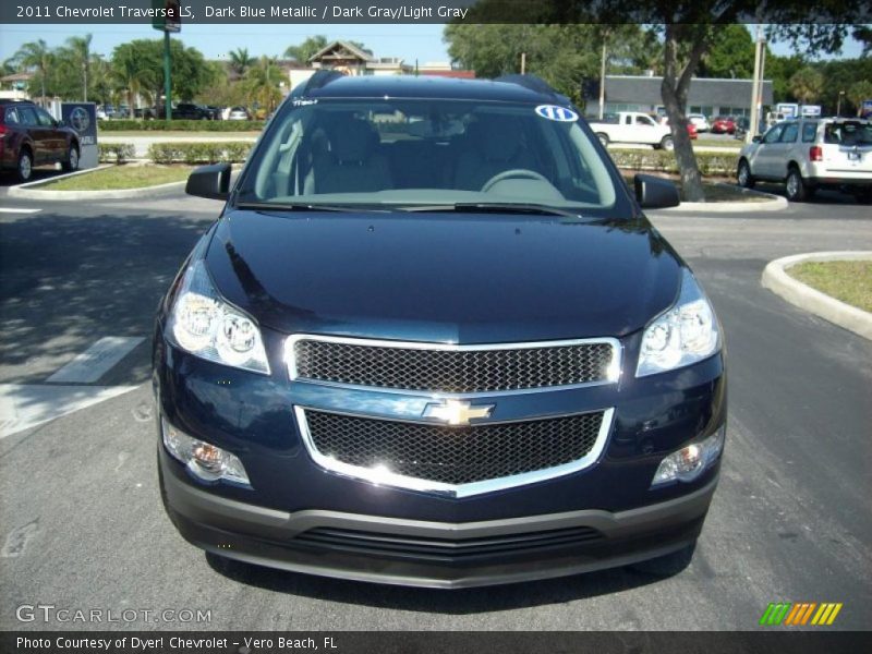 Dark Blue Metallic / Dark Gray/Light Gray 2011 Chevrolet Traverse LS
