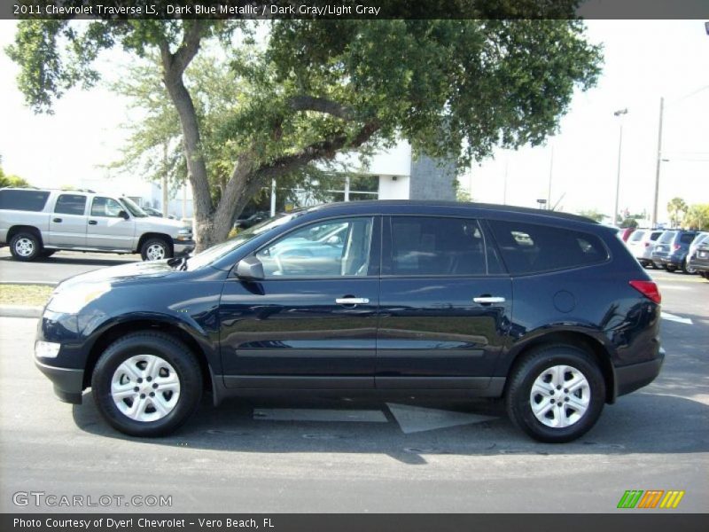 Dark Blue Metallic / Dark Gray/Light Gray 2011 Chevrolet Traverse LS