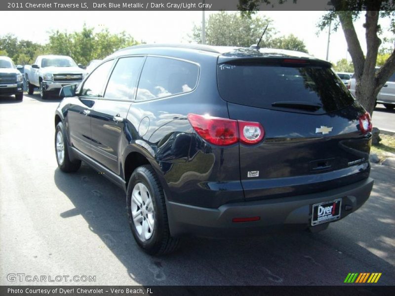 Dark Blue Metallic / Dark Gray/Light Gray 2011 Chevrolet Traverse LS