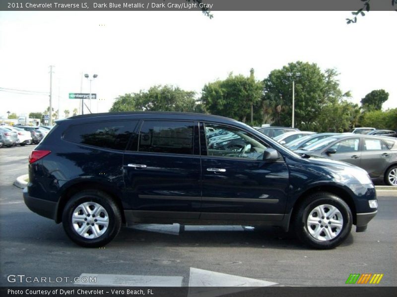 Dark Blue Metallic / Dark Gray/Light Gray 2011 Chevrolet Traverse LS