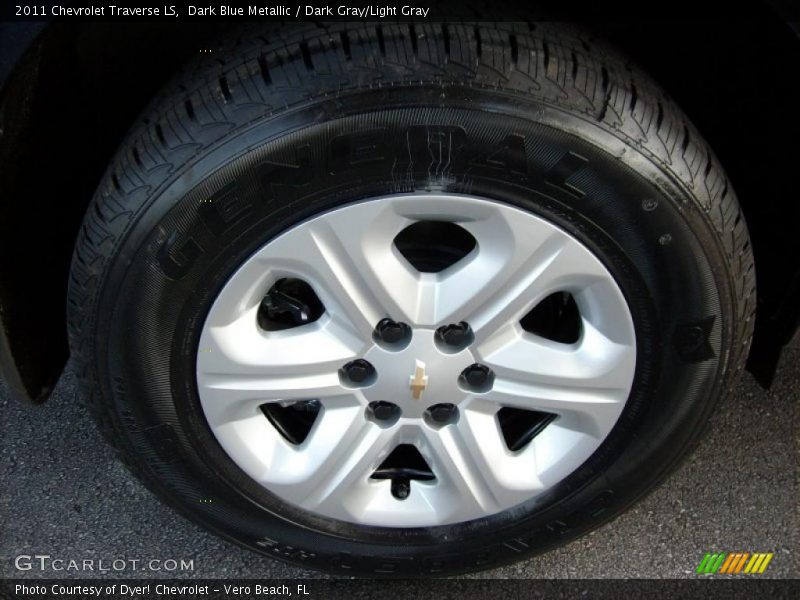Dark Blue Metallic / Dark Gray/Light Gray 2011 Chevrolet Traverse LS