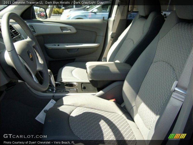 Dark Blue Metallic / Dark Gray/Light Gray 2011 Chevrolet Traverse LS