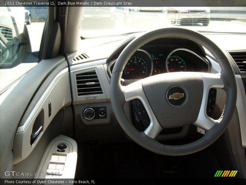 Dark Blue Metallic / Dark Gray/Light Gray 2011 Chevrolet Traverse LS