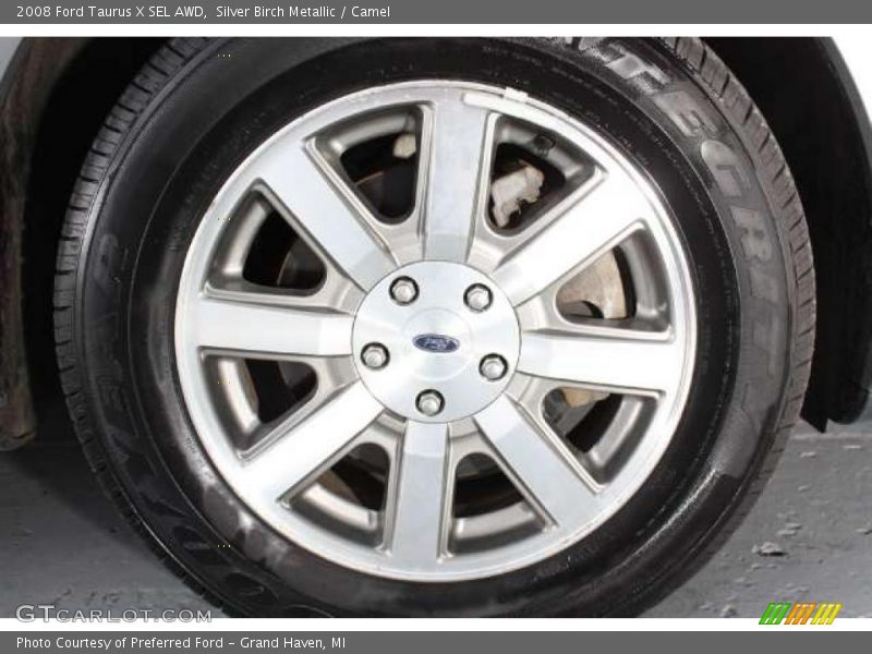 Silver Birch Metallic / Camel 2008 Ford Taurus X SEL AWD