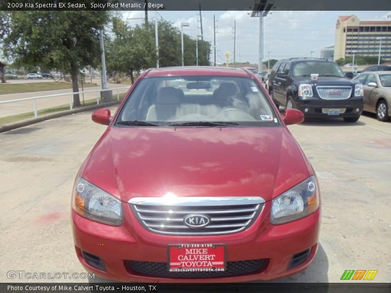 Spicy Red Metallic / Beige 2009 Kia Spectra EX Sedan