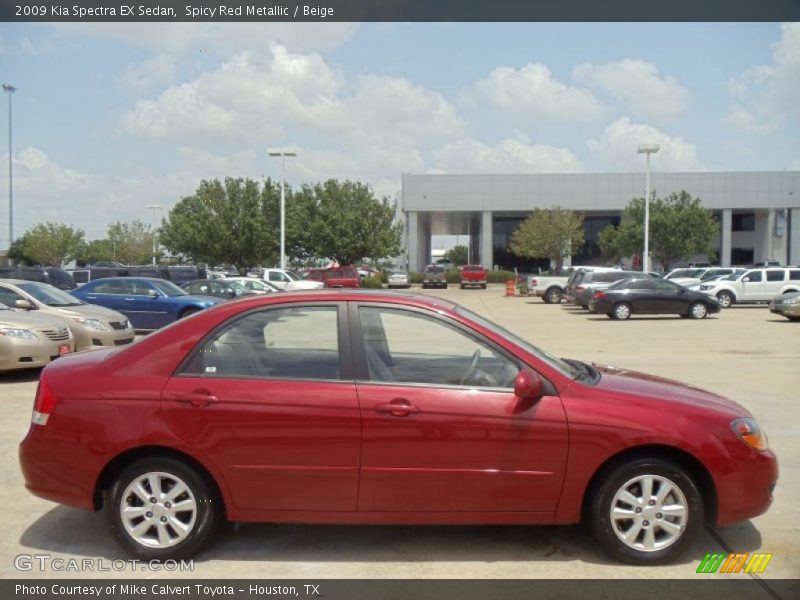 Spicy Red Metallic / Beige 2009 Kia Spectra EX Sedan
