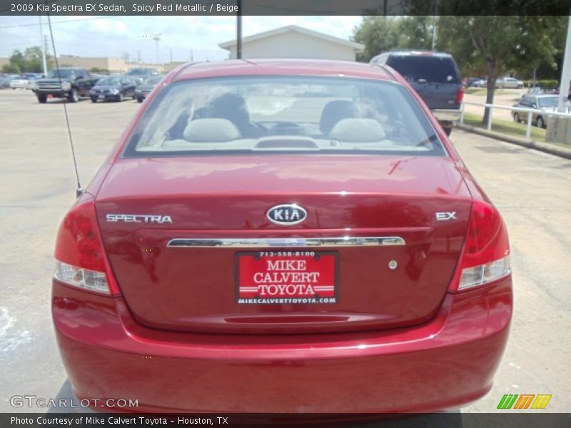 Spicy Red Metallic / Beige 2009 Kia Spectra EX Sedan