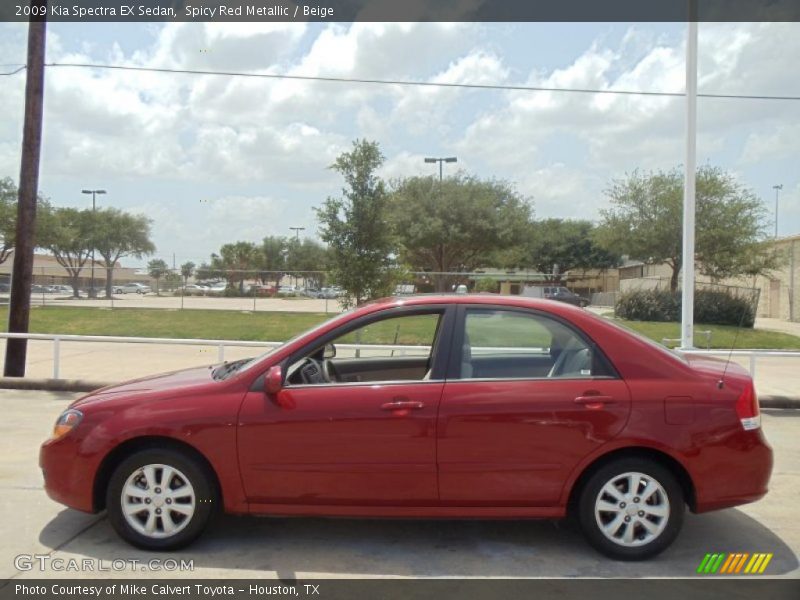 Spicy Red Metallic / Beige 2009 Kia Spectra EX Sedan
