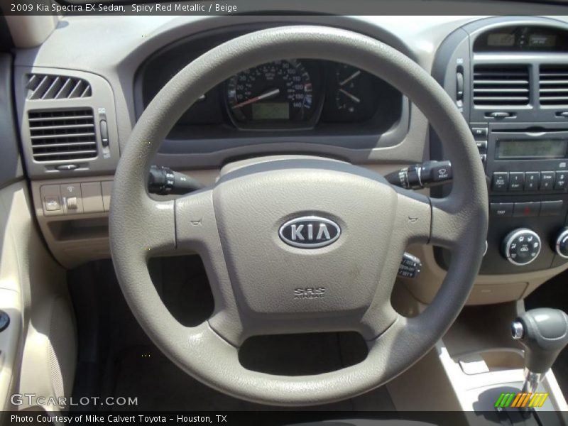 Spicy Red Metallic / Beige 2009 Kia Spectra EX Sedan