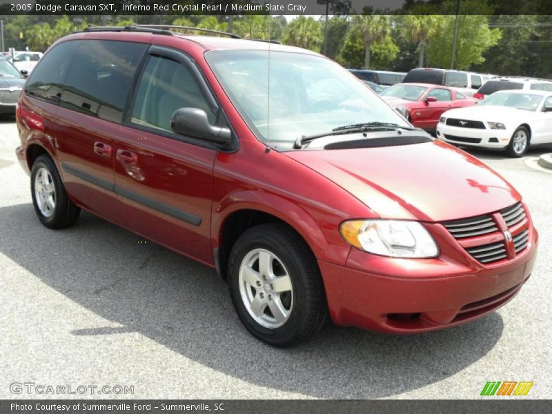 Inferno Red Crystal Pearl / Medium Slate Gray 2005 Dodge Caravan SXT