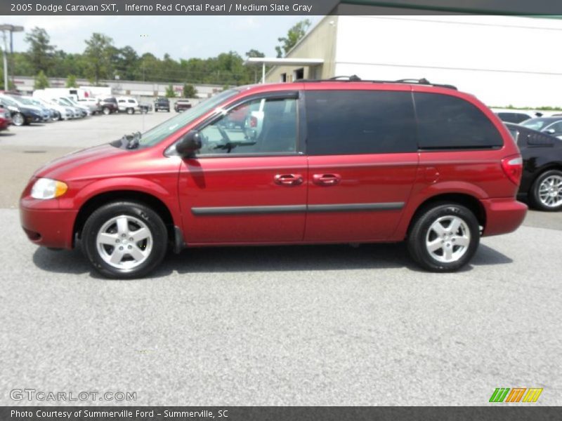 Inferno Red Crystal Pearl / Medium Slate Gray 2005 Dodge Caravan SXT