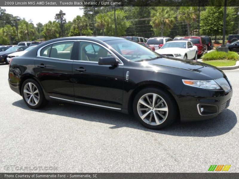 Tuxedo Black Metallic / Light Camel 2009 Lincoln MKS AWD Sedan
