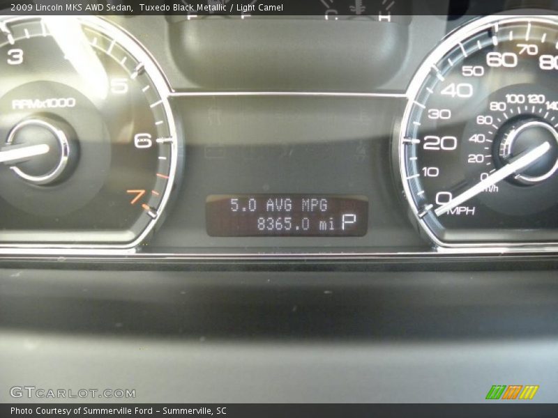Tuxedo Black Metallic / Light Camel 2009 Lincoln MKS AWD Sedan