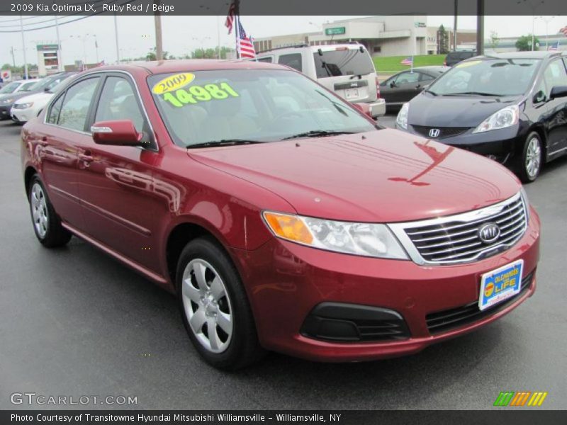 Ruby Red / Beige 2009 Kia Optima LX