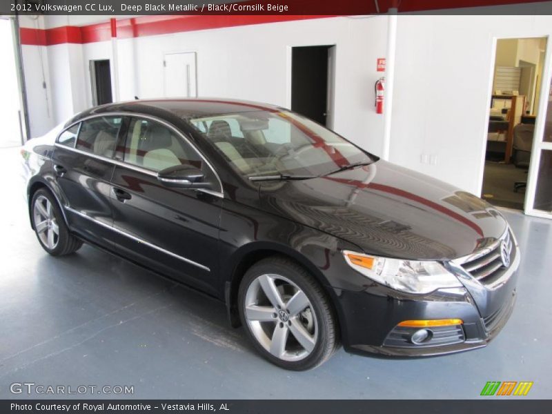 Deep Black Metallic / Black/Cornsilk Beige 2012 Volkswagen CC Lux