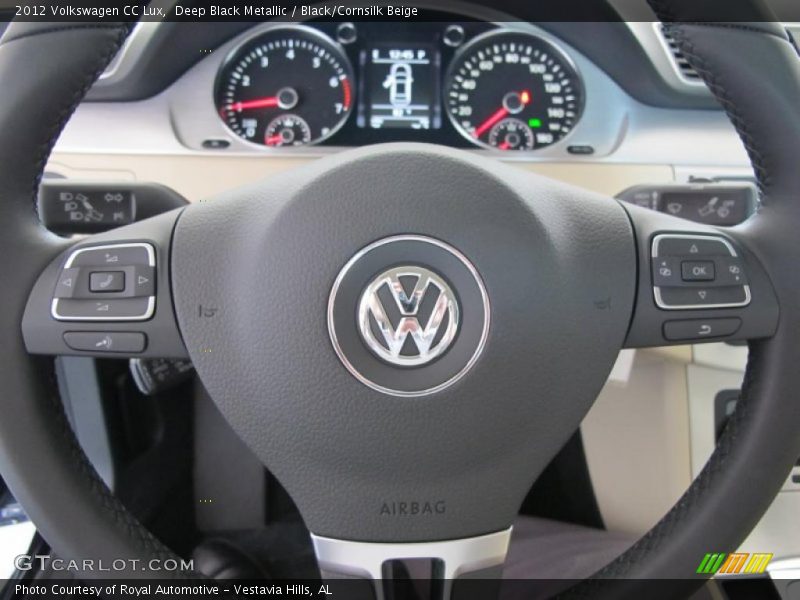 Deep Black Metallic / Black/Cornsilk Beige 2012 Volkswagen CC Lux
