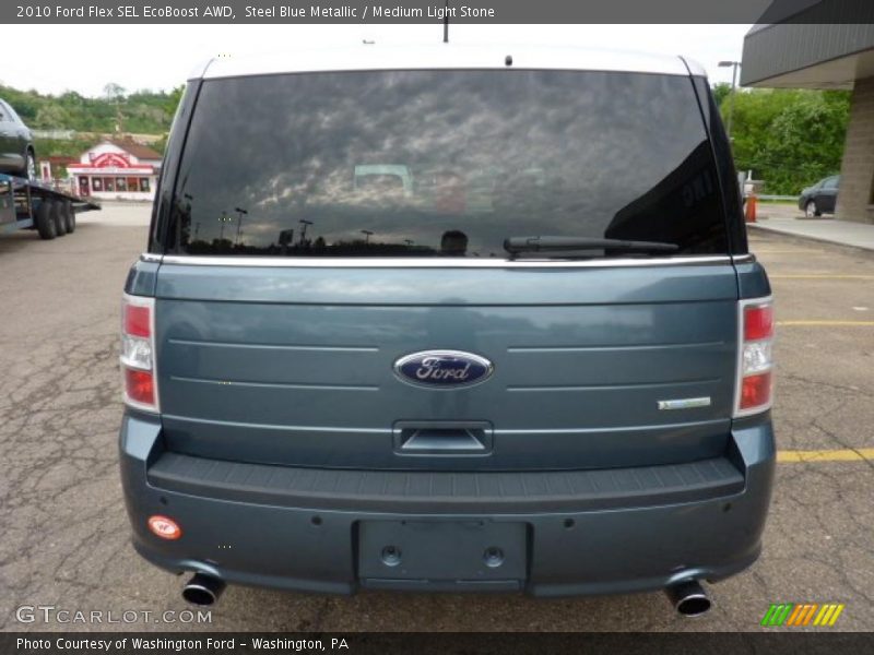 Steel Blue Metallic / Medium Light Stone 2010 Ford Flex SEL EcoBoost AWD