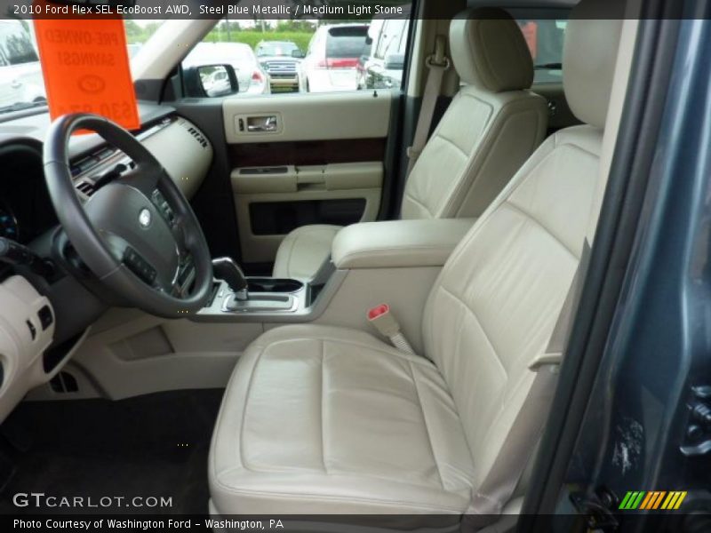 Steel Blue Metallic / Medium Light Stone 2010 Ford Flex SEL EcoBoost AWD