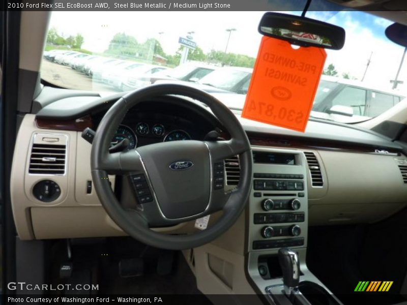 Steel Blue Metallic / Medium Light Stone 2010 Ford Flex SEL EcoBoost AWD