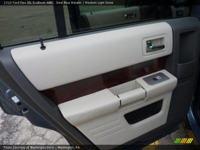 Steel Blue Metallic / Medium Light Stone 2010 Ford Flex SEL EcoBoost AWD