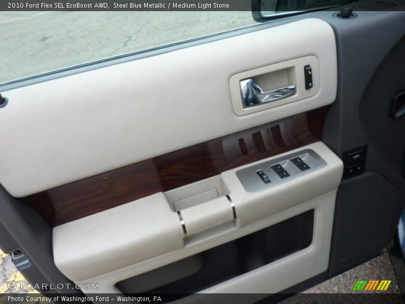 Steel Blue Metallic / Medium Light Stone 2010 Ford Flex SEL EcoBoost AWD