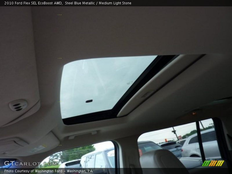 Steel Blue Metallic / Medium Light Stone 2010 Ford Flex SEL EcoBoost AWD