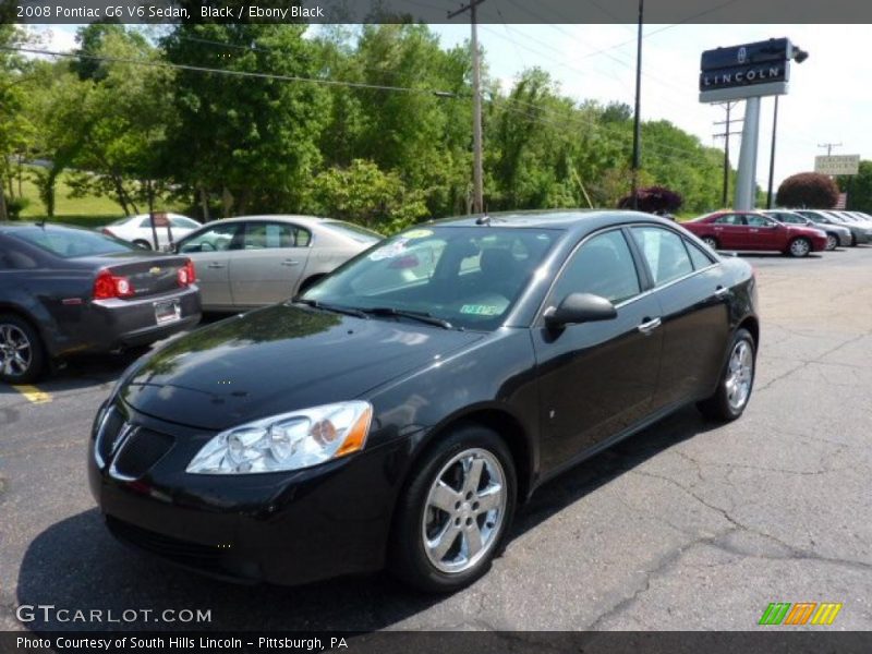 Black / Ebony Black 2008 Pontiac G6 V6 Sedan