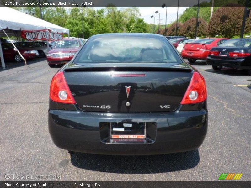 Black / Ebony Black 2008 Pontiac G6 V6 Sedan