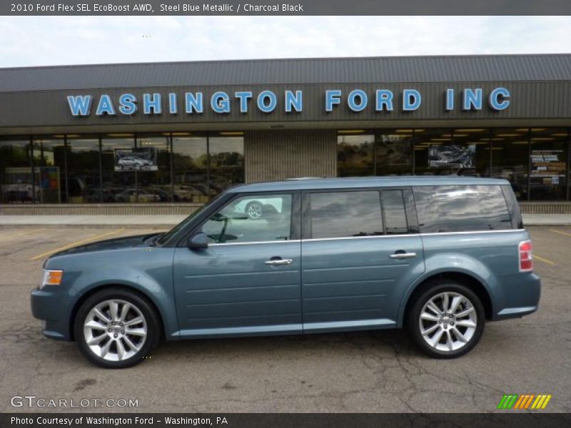 Steel Blue Metallic / Charcoal Black 2010 Ford Flex SEL EcoBoost AWD