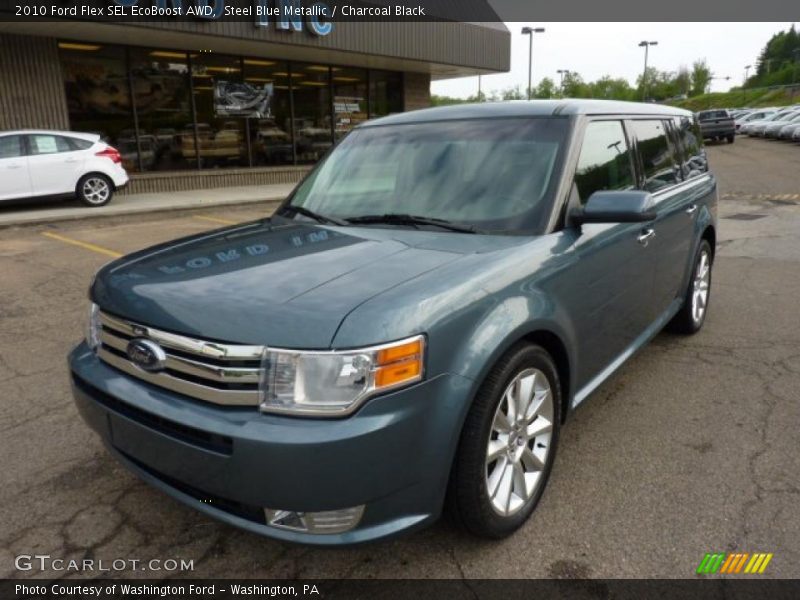 Steel Blue Metallic / Charcoal Black 2010 Ford Flex SEL EcoBoost AWD