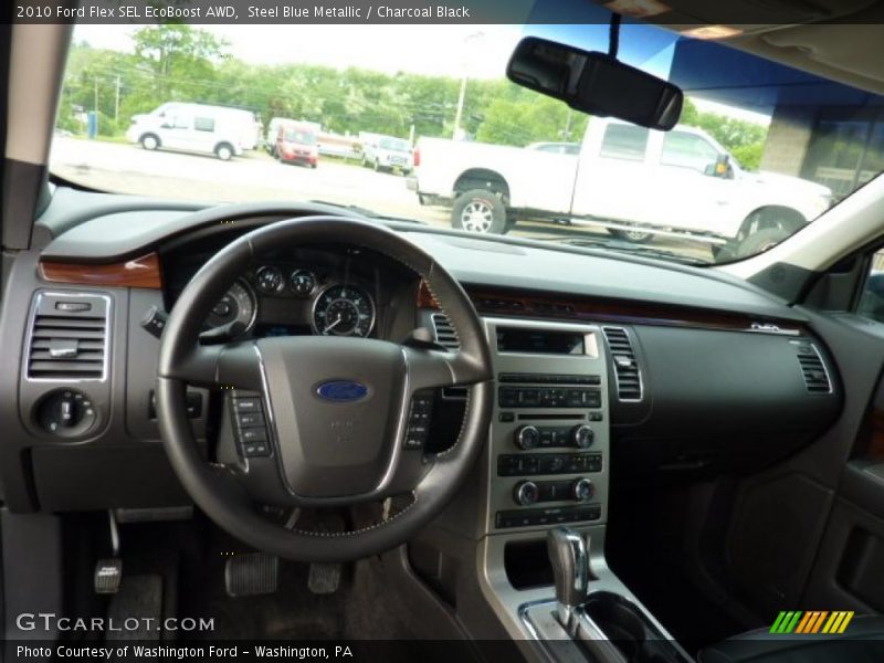 Steel Blue Metallic / Charcoal Black 2010 Ford Flex SEL EcoBoost AWD