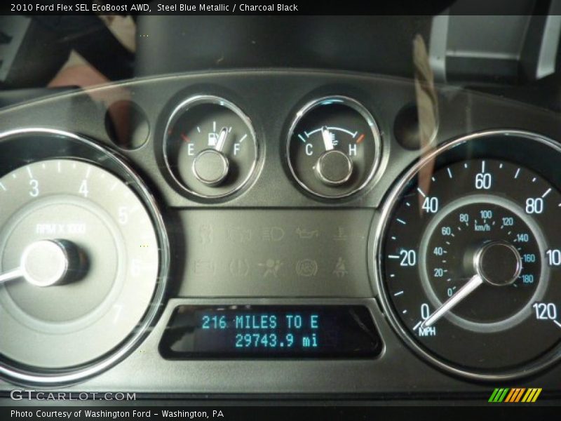 Steel Blue Metallic / Charcoal Black 2010 Ford Flex SEL EcoBoost AWD