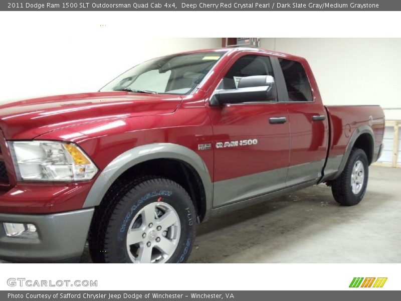 Deep Cherry Red Crystal Pearl / Dark Slate Gray/Medium Graystone 2011 Dodge Ram 1500 SLT Outdoorsman Quad Cab 4x4