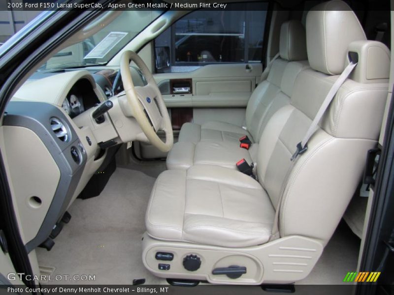 Aspen Green Metallic / Medium Flint Grey 2005 Ford F150 Lariat SuperCab