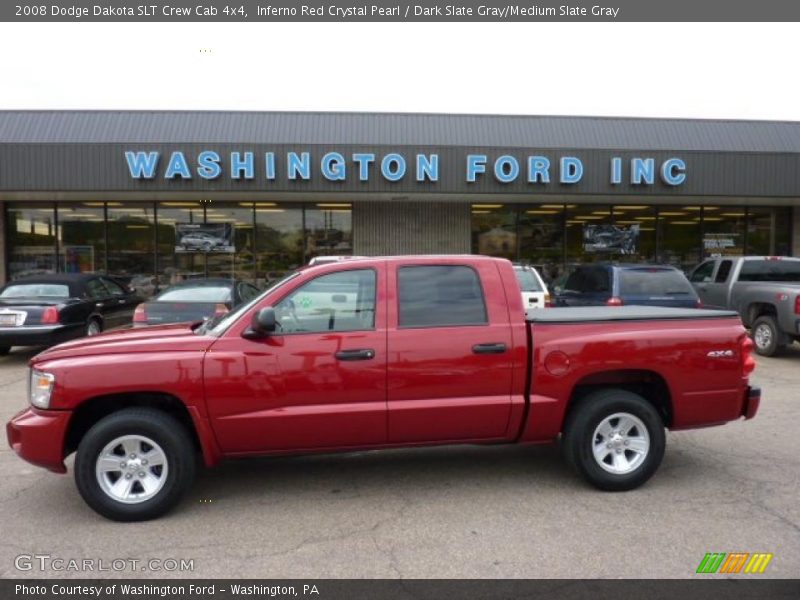 Inferno Red Crystal Pearl / Dark Slate Gray/Medium Slate Gray 2008 Dodge Dakota SLT Crew Cab 4x4