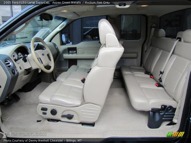 Aspen Green Metallic / Medium Flint Grey 2005 Ford F150 Lariat SuperCab