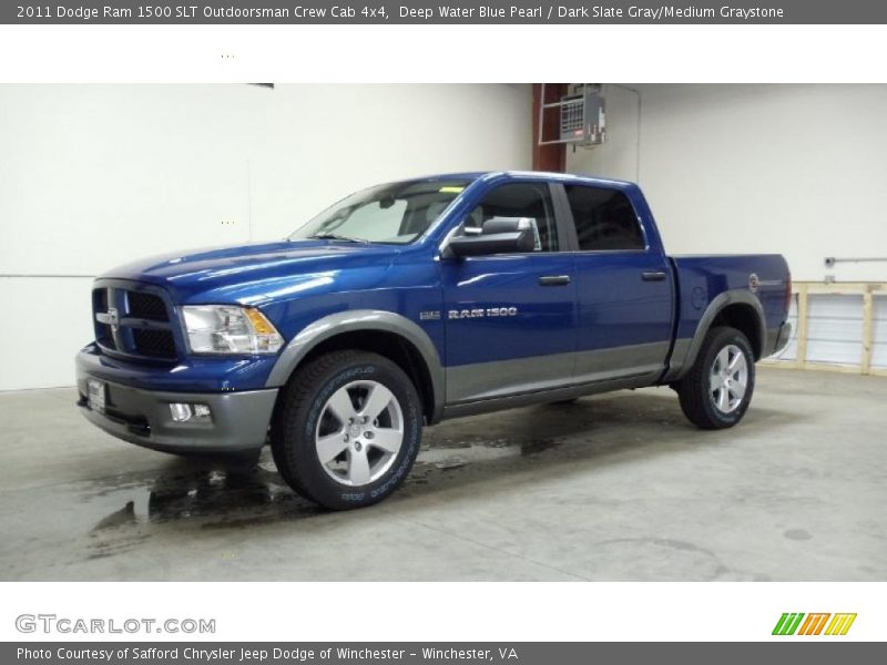 Deep Water Blue Pearl / Dark Slate Gray/Medium Graystone 2011 Dodge Ram 1500 SLT Outdoorsman Crew Cab 4x4